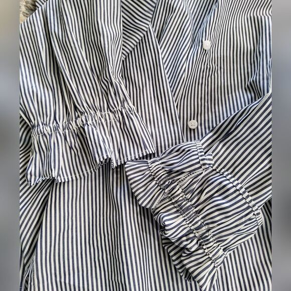 J.Crew Lace-Eyelet Collar Poplin Blouse Size L - Picture 6 of 12